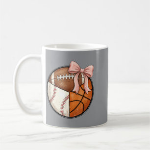 Caneca De Café Bola Multi Esportiva Arco Rosa Beisebol Futebol
