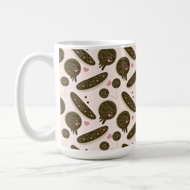 Caneca De Café Bolas de Bolo de Donuts Eclair Dia dos Namorados (Esquerda)