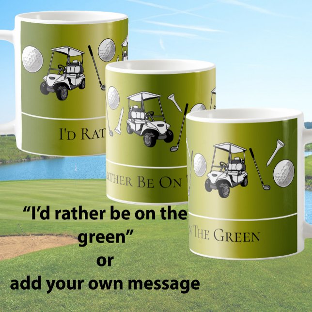 Caneca De Café Bolas de Golfe e Carrinho de Ouro Divertidos com M (Criador carregado)
