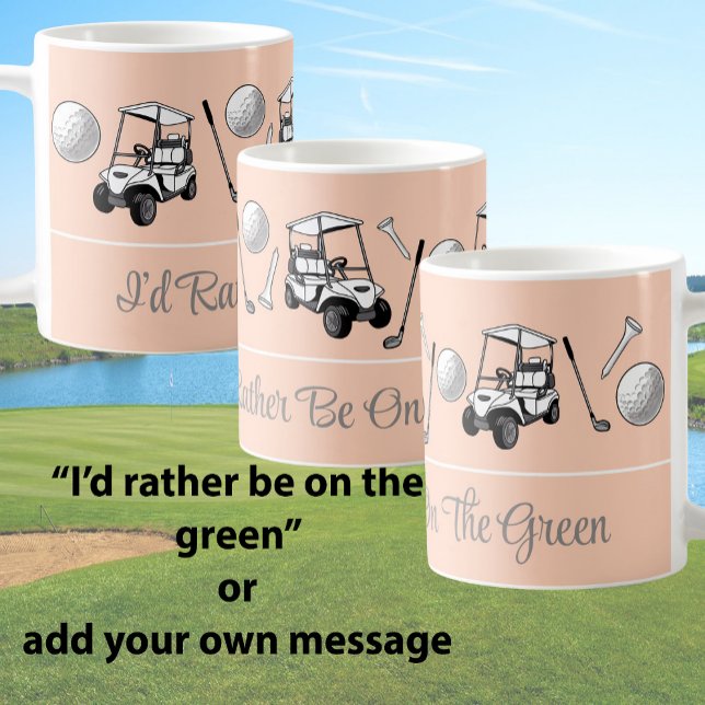 Caneca De Café Bolas de Golfe Laranja Divertidas e Mensagem Perso (Criador carregado)