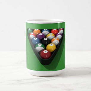 Caneca De Café Bolas de piscina em Feltro Verde: