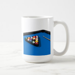 Caneca De Café Bolas de piscina na Mesa de Bilhetes de Feltro Azu