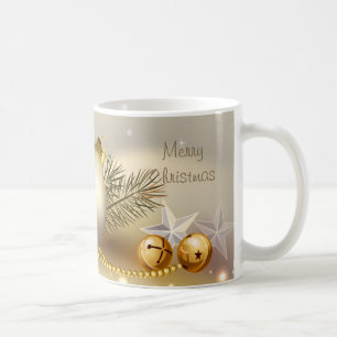 Caneca De Café Bolas Dourados, Bels e estrelas