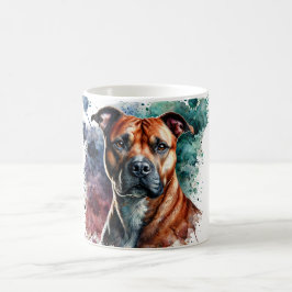 Caneca De Café Bold American Pit Bull Terrier Watercolor Art Mug