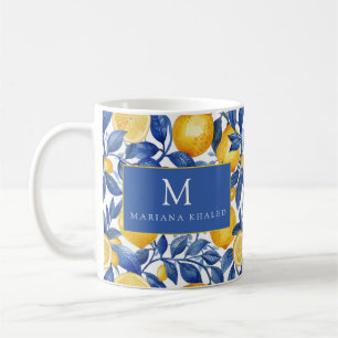 Caneca De Café Bold Blue Italiano Positano Lemon