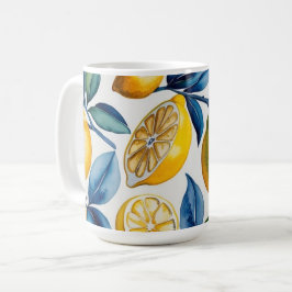 Caneca De Café Bold Blue Italiano Positano Lemon