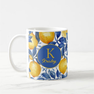 Caneca De Café Bold Blue Italiano Positano Lemon