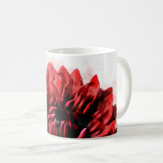 Caneca De Café Bold Dahlia Watercolor Crimson
