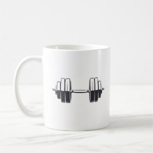 Caneca De Café Bold Dumbbell Power - Design de Malhação minimalis