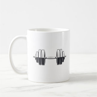 Caneca De Café Bold Dumbbell Power - Design de Malhação minimalis