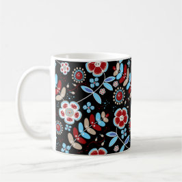 Caneca De Café Bold Folk Floral Pattern