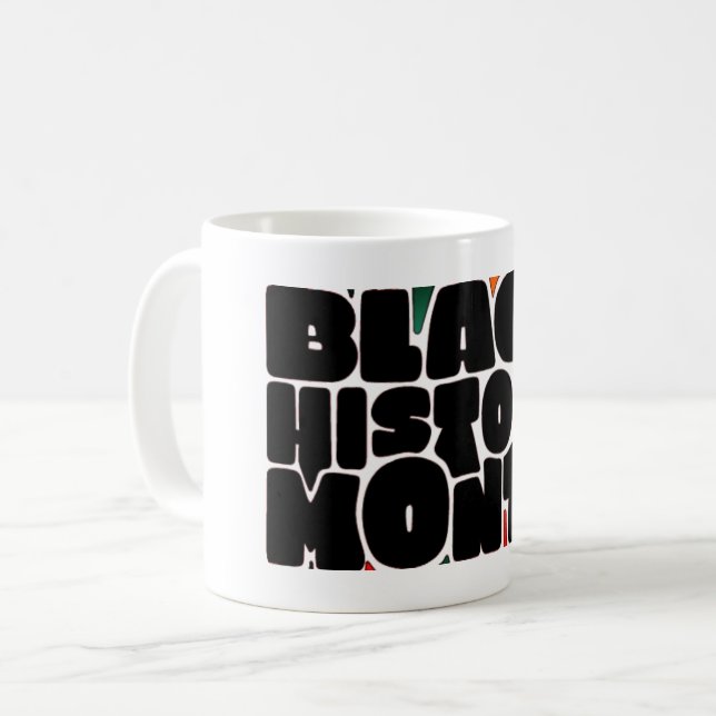 Caneca De Café Bold Letters Black History Month Mug (Frente Esquerda)