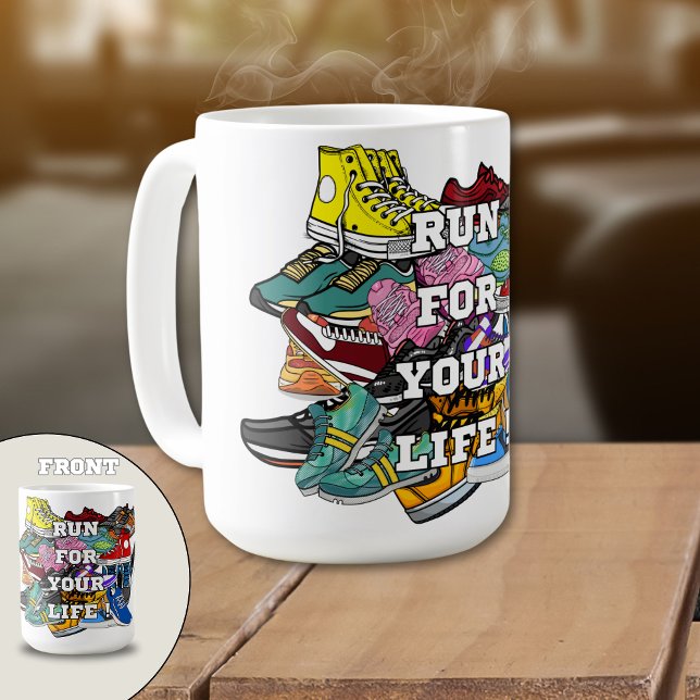 Caneca De Café Bold Pop Art Runner Jogger (Criador carregado)