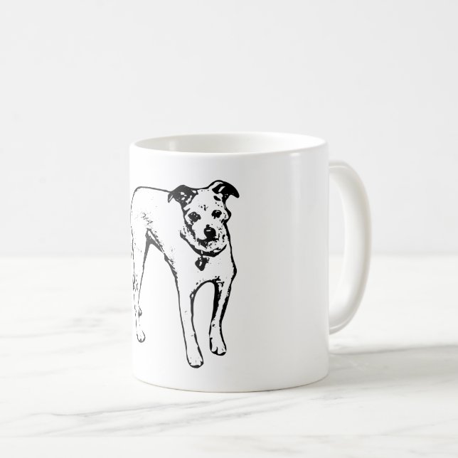 Caneca De Café Bold Terrier Mix Portrait Mug (Frente Esquerda)