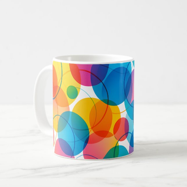 Caneca De Café Bolha de Arco-íris (Frente Esquerda)