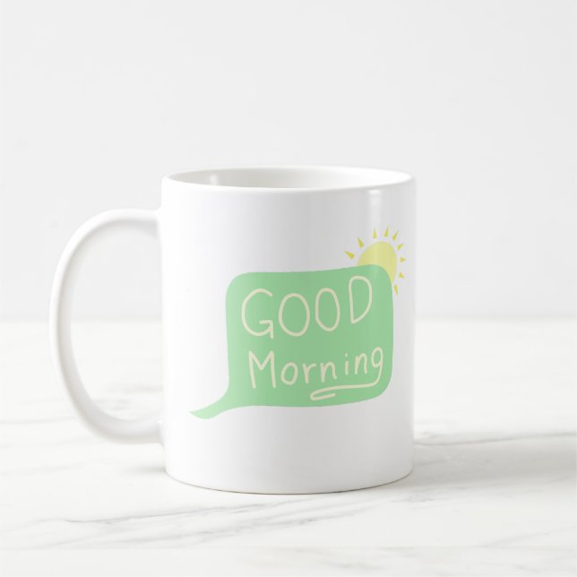 Caneca De Café Bolha de Fala Bom Dia Sol (Esquerda)