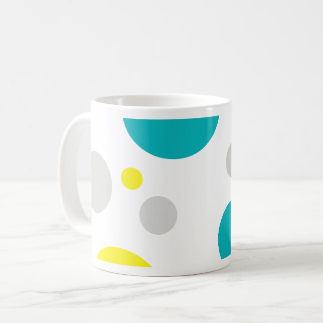 Caneca De Café Bolhas Coloridas Sortudas (Frente Esquerda)