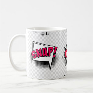 Caneca De Café Bolhas de fala cômica com sombra e texto de meio t