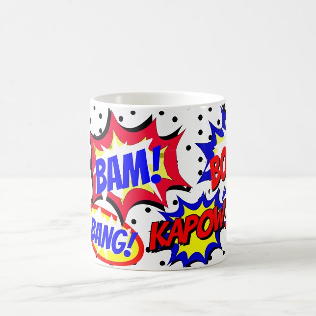 Caneca De Café Bolhas de Fala Personalizadas de Quadrinhos Pontos (Centro)