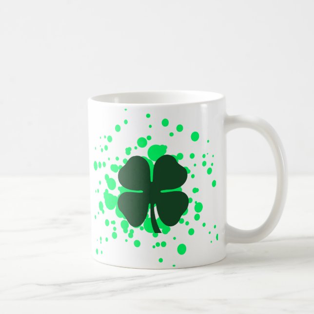 Caneca De Café bolhas de trevo de quatro folhas (Direita)