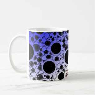 Caneca De Café Bolhas Espaciais com Pontos - Azul/Branco/Vermelho