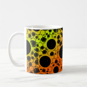 Caneca De Café Bolhas Espaciais com Pontos - Laranja/Lima