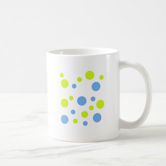Caneca De Café Bolhas Felizes Funky Amarelo Azul (Direita)