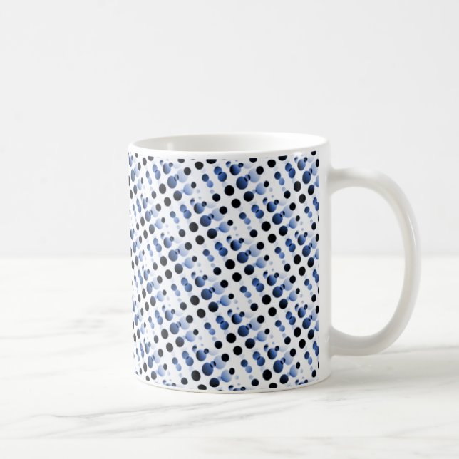 Caneca De Café Bolhas Retro Mug, Azul Claro (Direita)