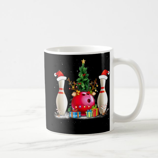 Caneca De Café Boliche de Natal Santa Hat Boliche Xmas (Direita)