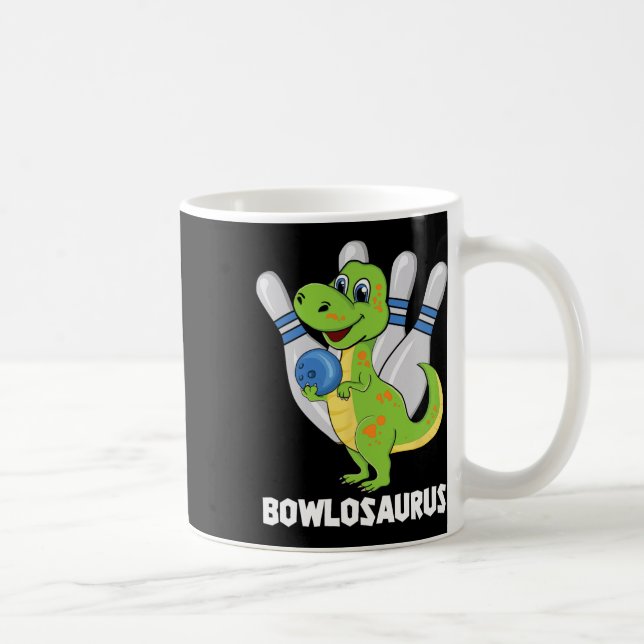 Caneca De Café Boliche Dinossaur T-rex Bowlosaurus Player Party K (Direita)