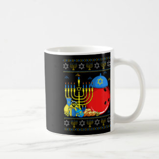 Caneca De Café Boliche Engraçada Ll Menorah E Dreidel Ugly Hanukk