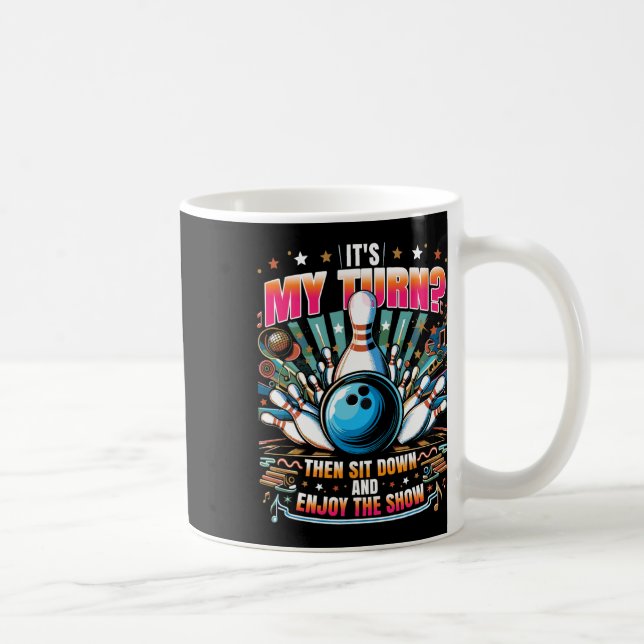Caneca De Café Boliche Engraçado Bowler 1 (Direita)