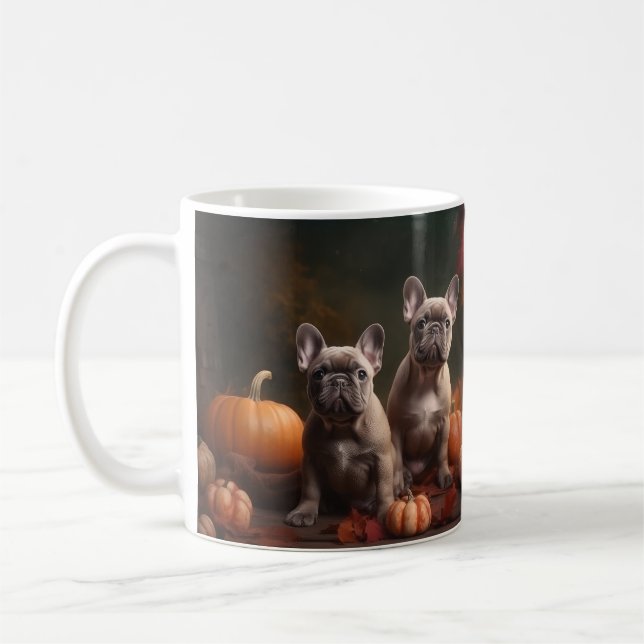 Caneca De Café Boliche Francês Puppy Autumn Delight Pumpkin (Esquerda)