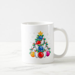 Caneca De Café Boliche Jogador Árvore de Natal - Boliche Leve Xma