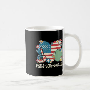 Caneca De Café Boliche Peace Love sobrevoando o Patrimônio Americ