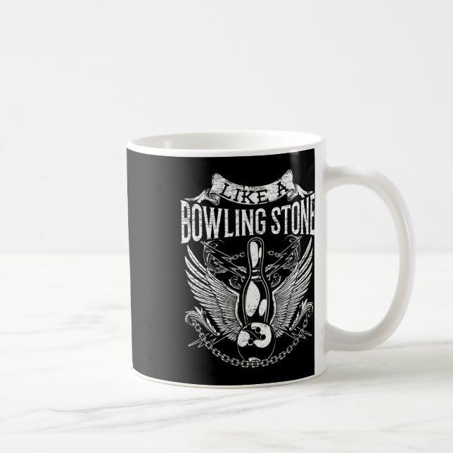 Caneca De Café Boliche Pedra Engraçado Presente no Bowler (Direita)