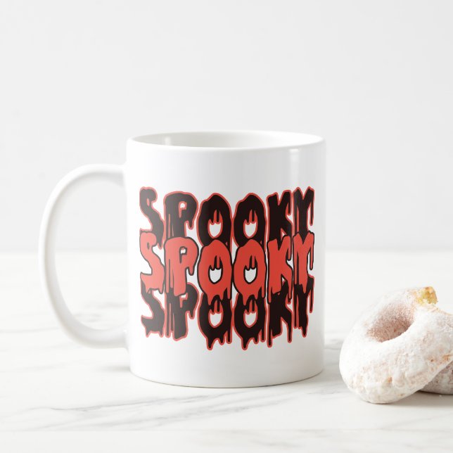 Caneca De Café Bolinha de outono assustadora, doação fantasma par (Com Donut)