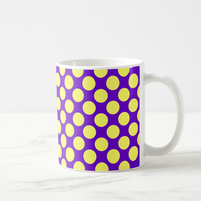 Caneca De Café Bolinhas Amarelas com Estilhaço de Fundo Roxo (Direita)