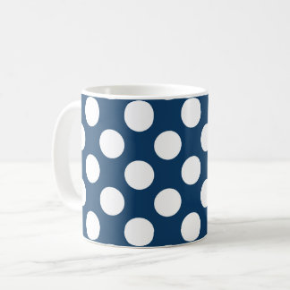 Caneca De Café Bolinhas Azuis marinho, Padrão de Bolinhas, Pontos