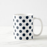 Caneca De Café Bolinhas azuis marinhos escuras<br><div class="desc">Bolinhas azuis marinhos escuras sobre fundo branco</div>