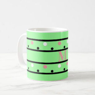 Caneca De Café Bolinhas brancas cor-de-rosa