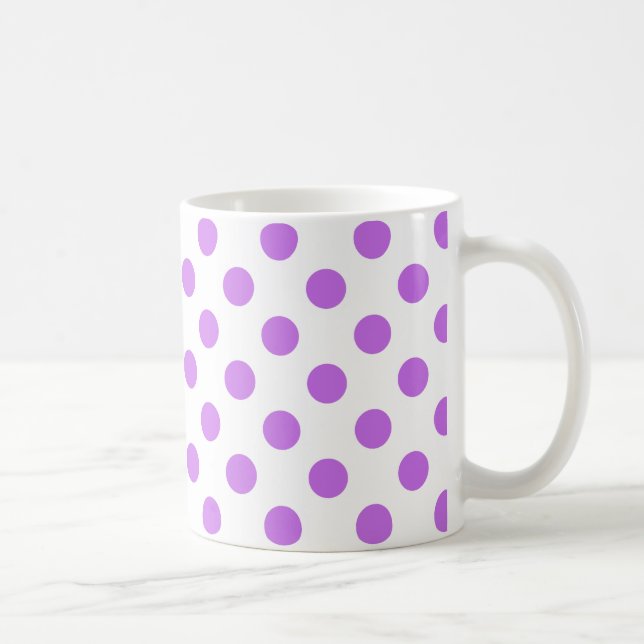 Caneca De Café Bolinhas brancas e lilás (Direita)