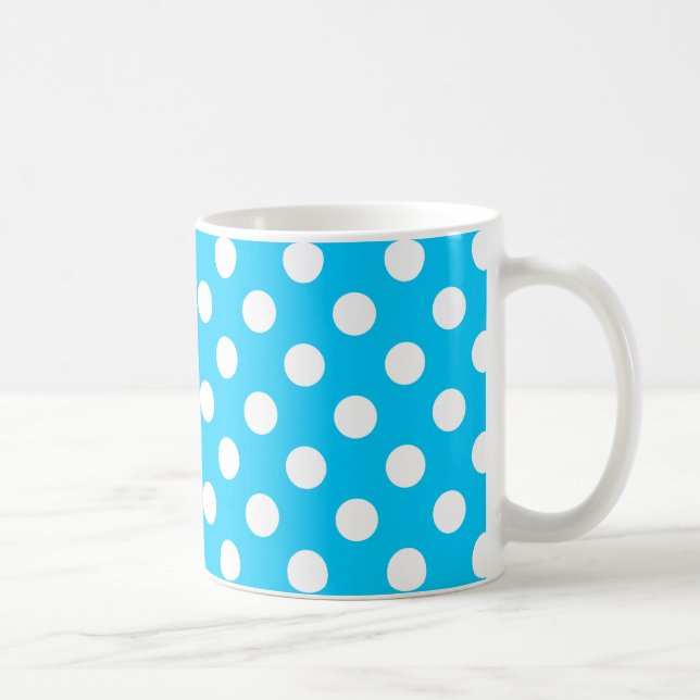 Caneca De Café Bolinhas brancas em azul elétrico (Direita)
