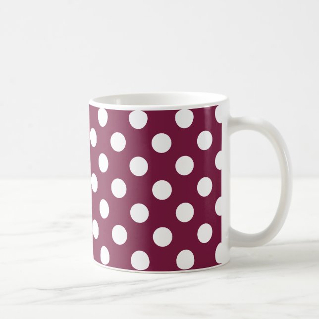 Caneca De Café Bolinhas brancas em burgundy (Direita)