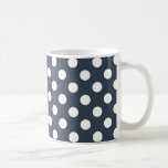 Caneca De Café Bolinhas brancas em cinzas azuis<br><div class="desc">Bolinhas brancas em cinzas azuis</div>