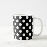 Caneca De Café Bolinhas brancas em preto<br><div class="desc">Bolinhas brancas em preto</div>