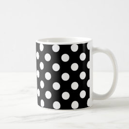 Caneca De Café Bolinhas brancas em preto