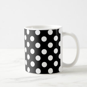 Caneca De Café Bolinhas brancas em preto