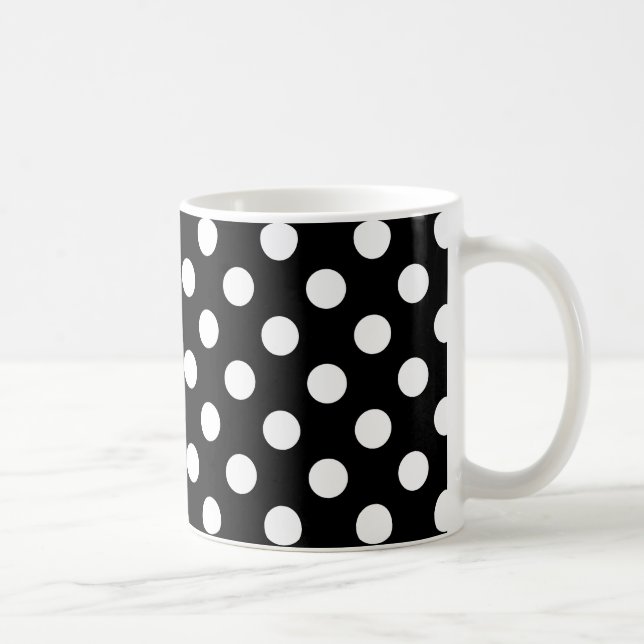 Caneca De Café Bolinhas brancas em preto (Direita)