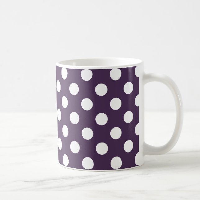 Caneca De Café Bolinhas brancas em roxo de ameixa (Direita)